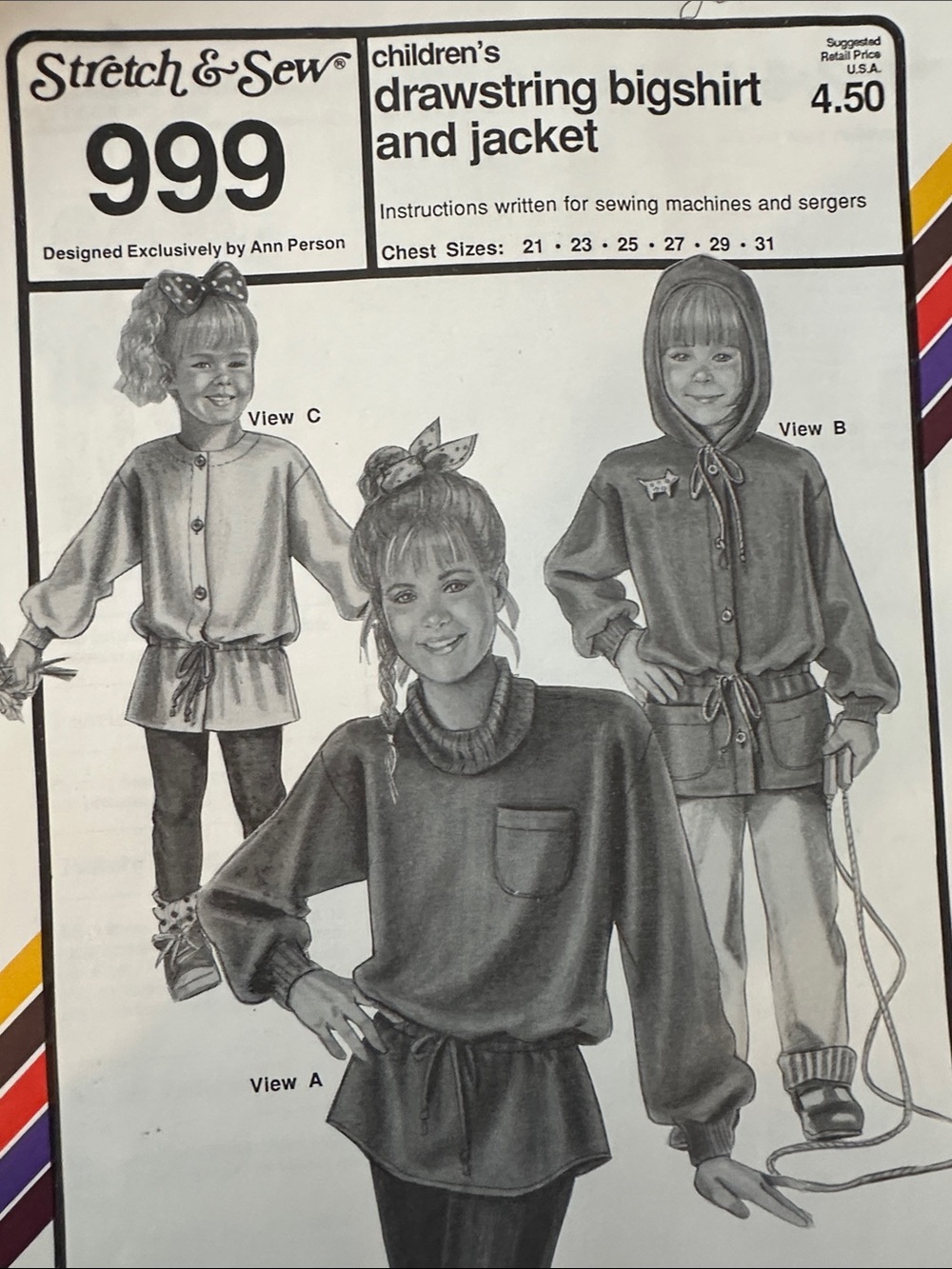 Kids' Drawstring Bigshirt and Jacket Pattern - Gray